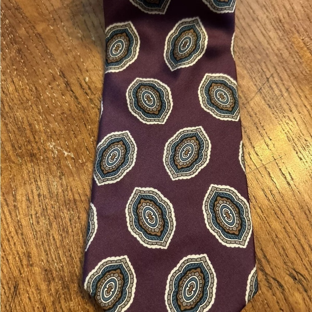 Christian Dior All Silk Elegant Purple Patterned Men's Tie EUC!! - Picture 3 of 16